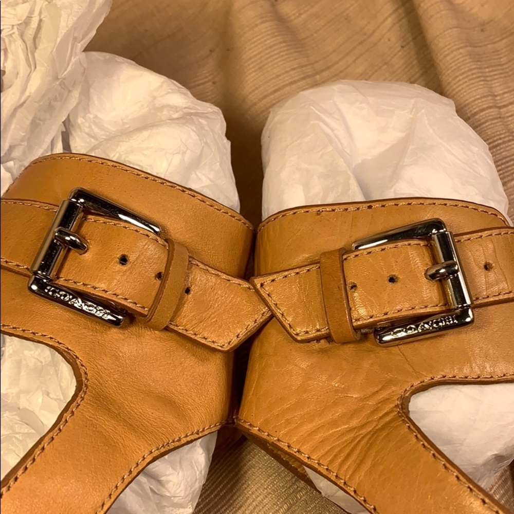 Coach leather/canvas espadrilles 3”heel 0.7”pltfrm - Picture 7 of 8